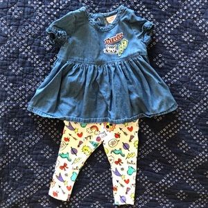 Cat & Jack Denim shirt and character leggings